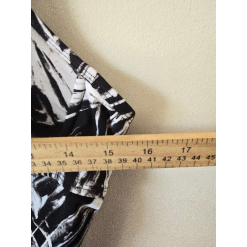 Spanx Assets Black White Palm Print Tankini Top XL Underwire Ruched - Picture 7 of 8